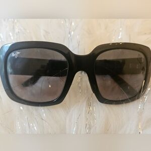 Maui Jim Two Steps MJ 863-02 Black Butterfly Sunglasses 55mm Made In Italy